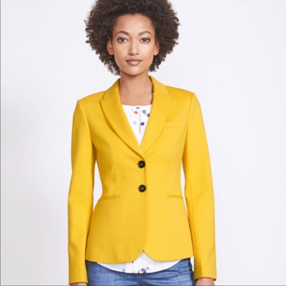 Boden Jackets & Blazers - Boden Elizabeth Ponte Mustard Yellow Blazer | 8